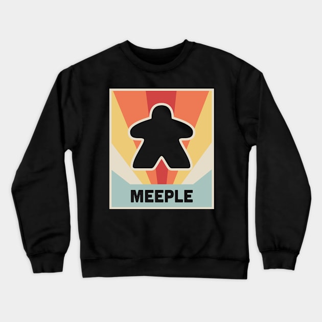 Vintage MEEPLE Boardgame Design Crewneck Sweatshirt by MeatMan